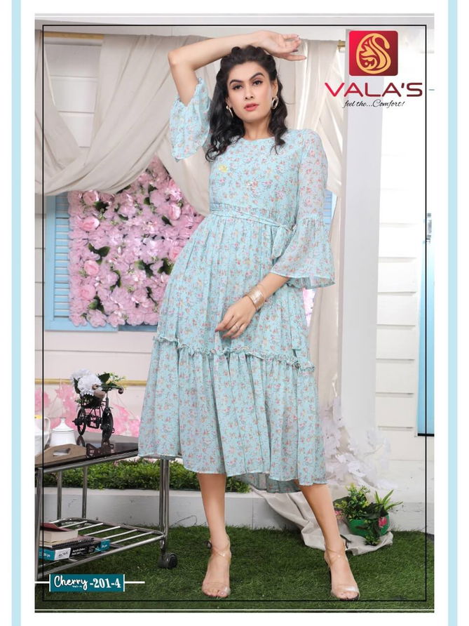 Valas Cherry 4 Stylish Designer Fancy Wear Georgette Kurti Collection